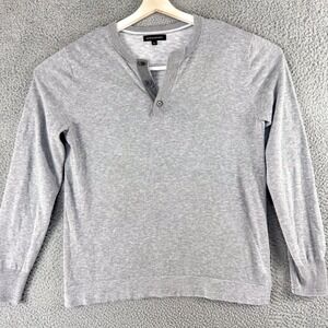 Banana Republic Shirt Mens Large Gray Henley Outdoor Office Casual‎ Camp Hike